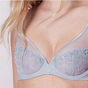 NWT Rare Simone Perele Delice Full Coverage Plunge Bra 30D Cloud